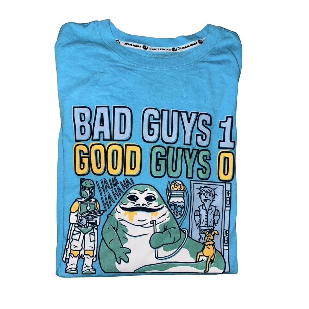 Star Wars Grogu “Bad Guys Good Guys” T-Shirt XL Blue Graphic Tee NWT